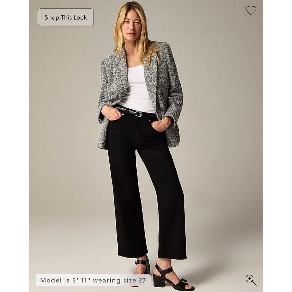 J.Crew Petite slim-wide jean Black Rinse Size 32 Petite NWT CC588